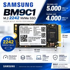 Samsung BM9C1 1TB M.2 2242 NVMe PCIe Gen4x4 SSD MZAMX1T0HCLD-00BL2 Bulk