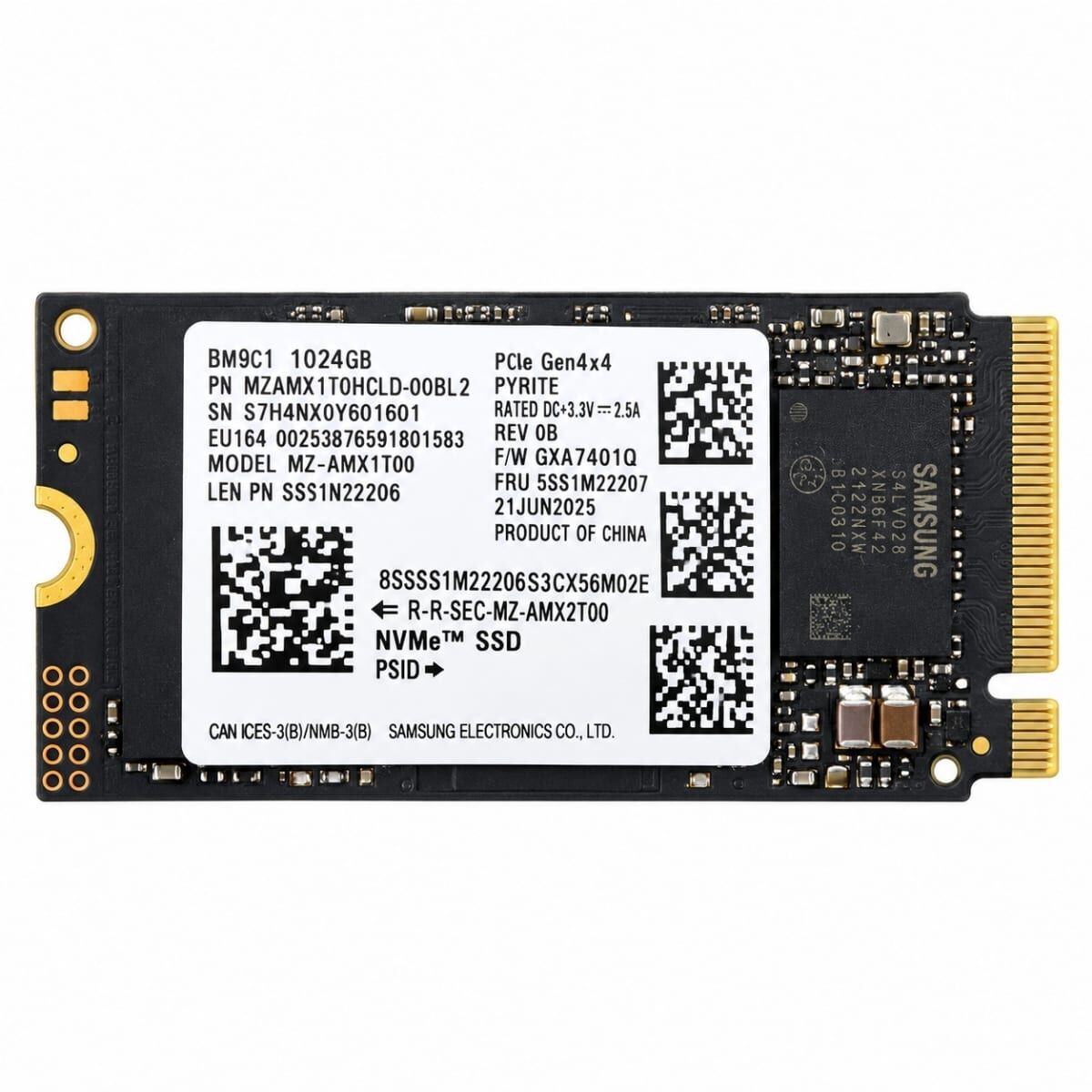 Samsung BM9C1 1TB M.2 2242 NVMe PCIe Gen4x4 SSD MZAMX1T0HCLD-00BL2