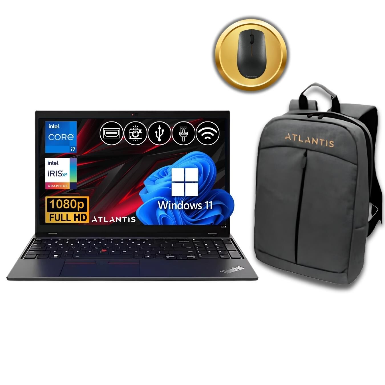 Lenovo ThinkPad L15 i7-1255U 24GB 256GB M.2 SSD 21C30074TX ATL34  15.6'' W11Pro Notebook+ Çanta&Mouse