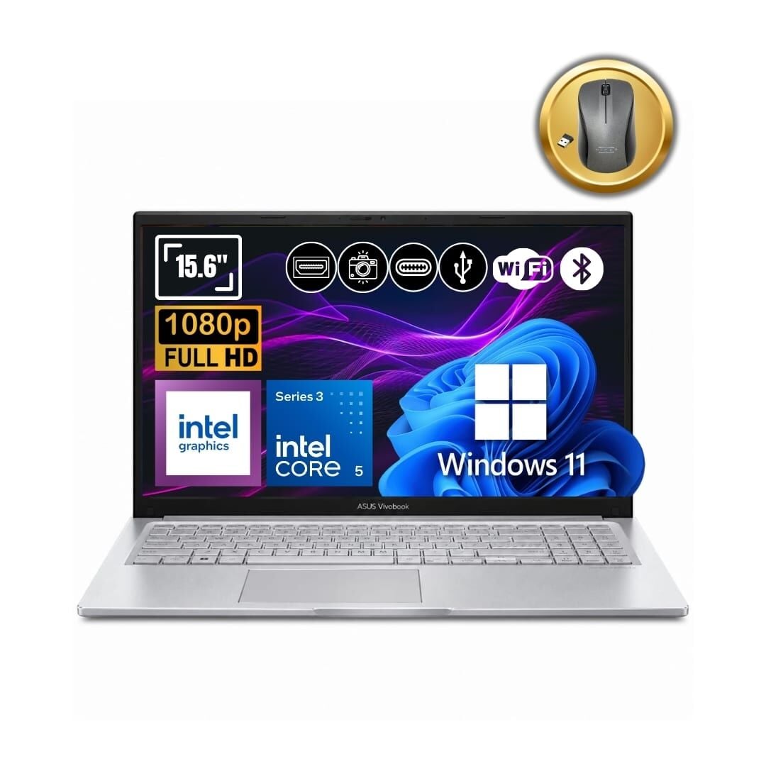 Asus Vivobook 15 Core 5 315 32GB 2TB SSD 15.6'' FHD Win11 Home A1504MA-BQ1250W_A17 Notebook+ Mouse