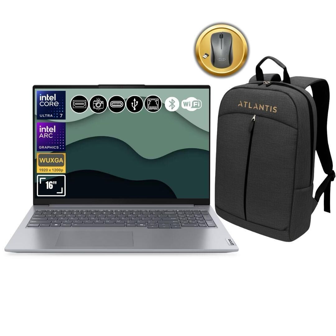 Lenovo Thinkbook 21MS008RTR Atl141 Ultra7-155H 24GB Ram 2TB SSD WUXGA 16'' Fdos Notebook+Çanta&Mouse
