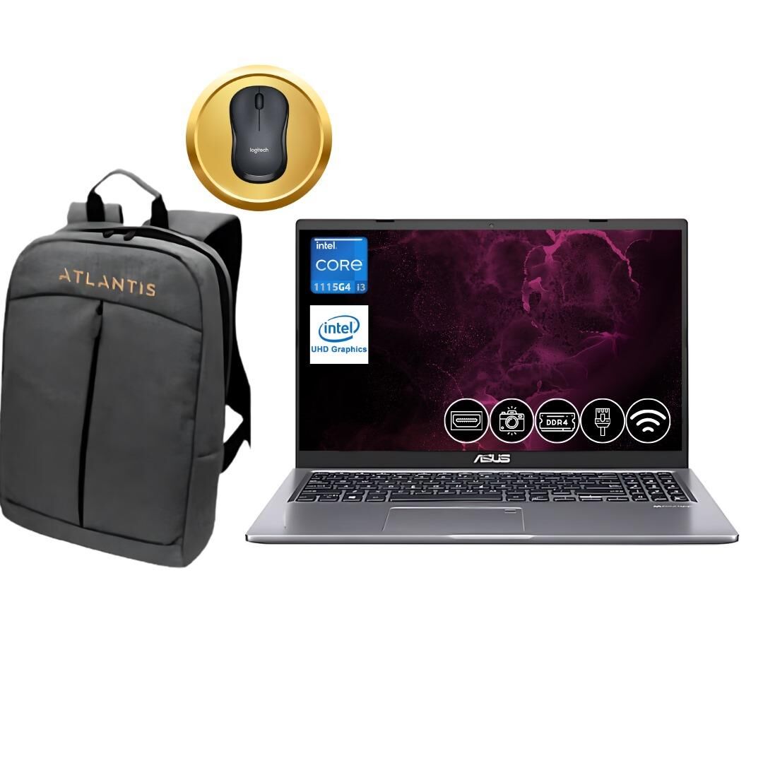 Asus X515  Intel Core i3 1115G4 12GB 256GB M.2 SSD  X515EA-EJ3902 ATL63 W11pro 15.6'' Notebook +Çanta+Mouse