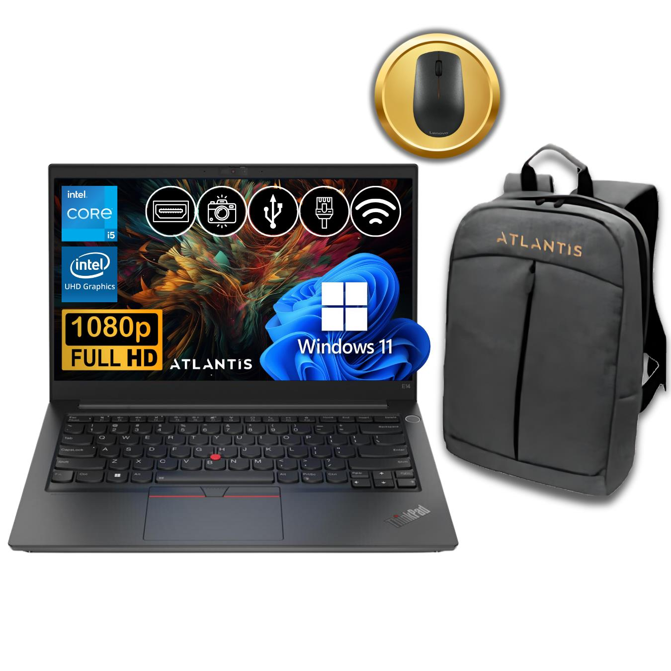 Lenovo ThinkPad E15 G4 İ5-1235U  8GB 256GB M.2 SSD 21E6005ATX ATL24  15.6'' W11Pro Notebook+Çanta&Mouse