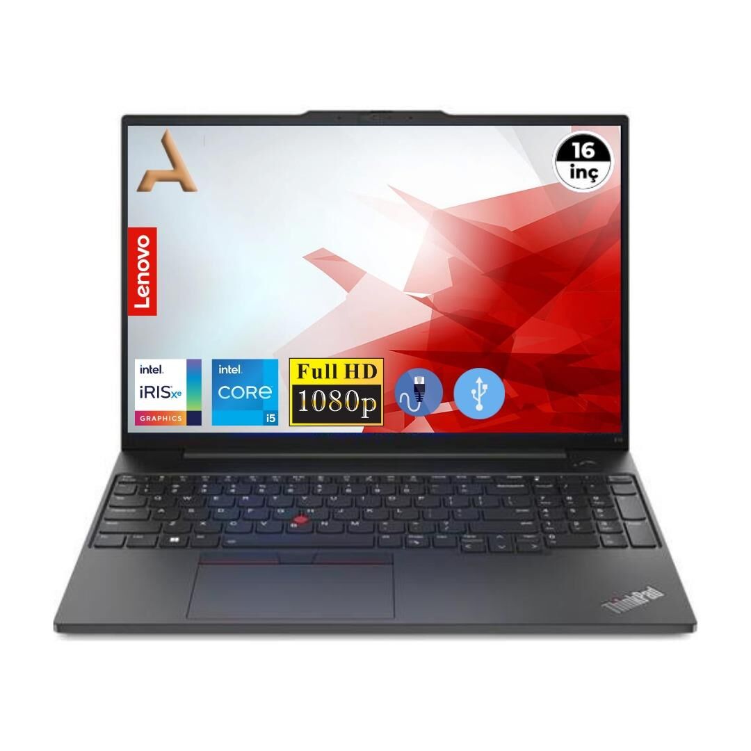 Lenovo ThinkPad E16 Gen1 İ5-1335U 21JN0005TX Atl10 24GB 512GB M.2 SSD  16'' Fdos FHD Dizüstü Bilgisayar