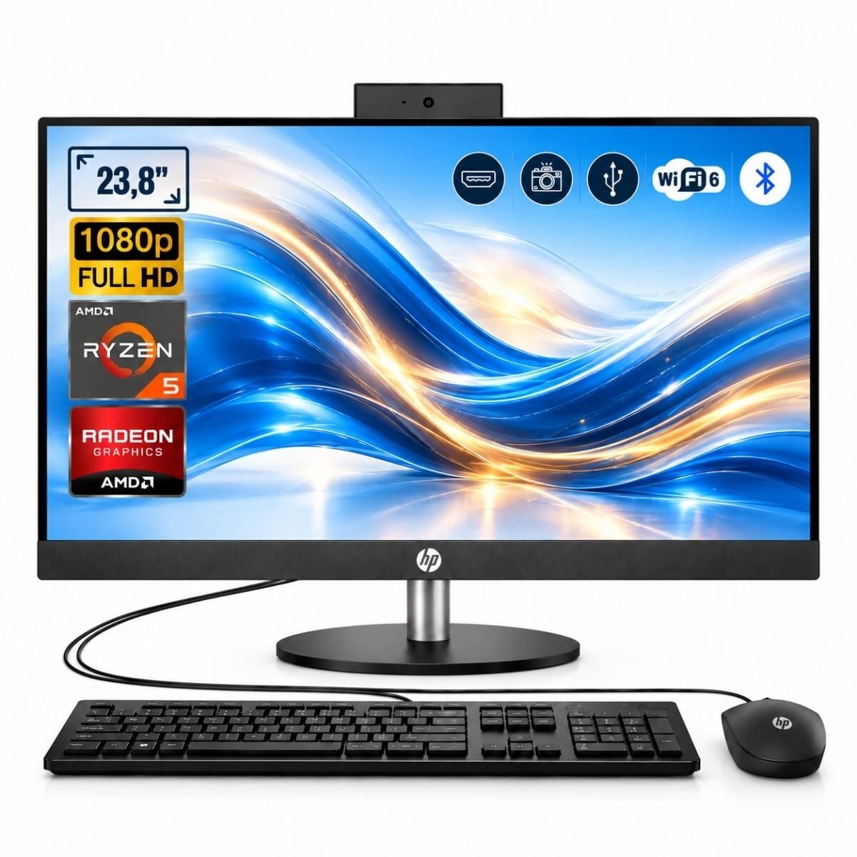 HP ProOne 245 G10 Ryzen 5 7520U 16GB 512GB SSD 23.8'' FHD IPS W11 Pro All in One PC D4VB9ET ATL1