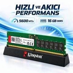 Kingston ValueRAM 16GB DDR5 5600MHz CL46 288 Pin UDIMM Masaüstü RAM KVR56U46BS8-16