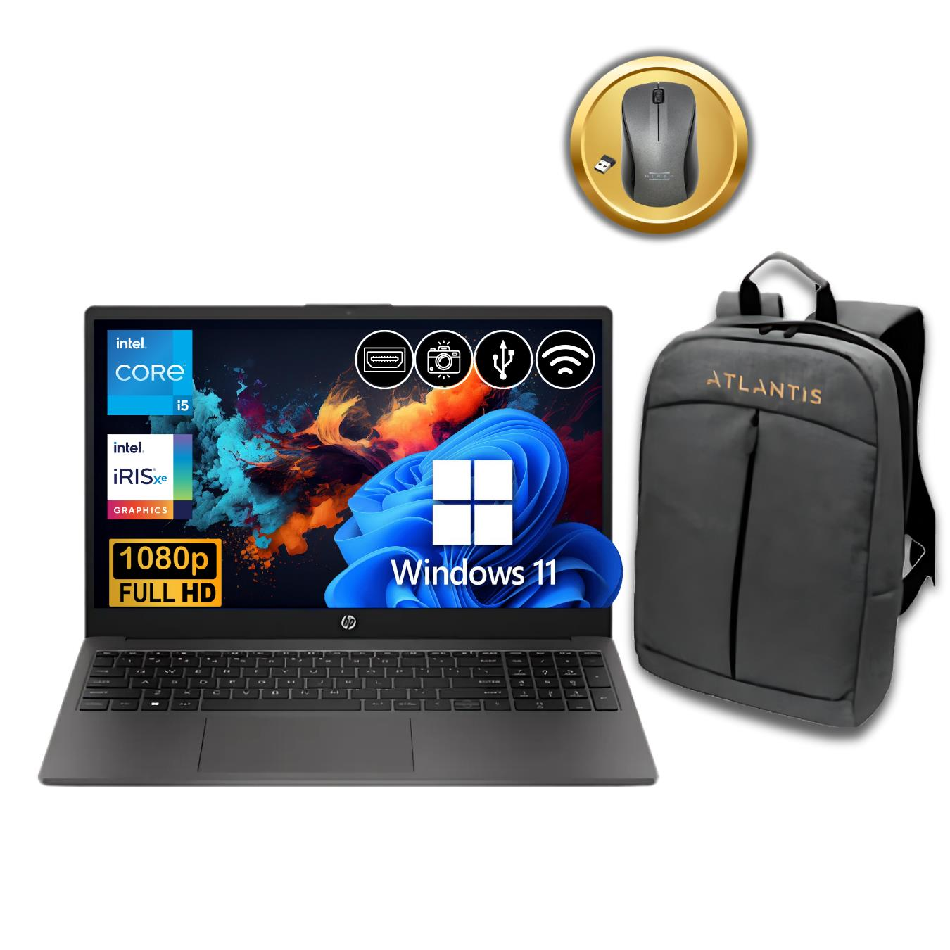 HP 250 G10 i5 1334U 32GB 2TB M.2 SSD B2NC5ES ATL94 W11Pro 15.6'' Notebook+Çanta &Mouse