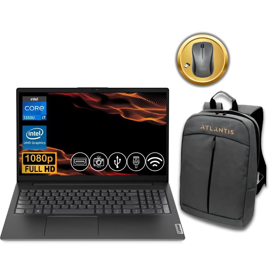 Lenovo V15  i7-1355U 8GB 256 GB M.2 SSD 83A100KXTR ATL64  15.6'' Fdos Notebook +Çanta&Mouse