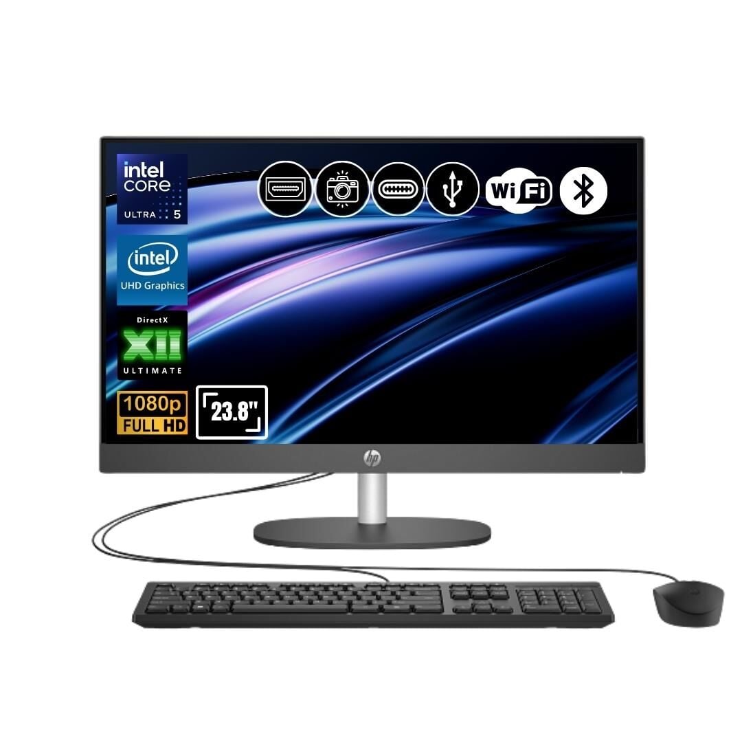 HP ProOne 240 G10 D1GD0ET ATL18 Ultra 5 125U 64GB 1TB SSD FDos 23.8'' Full HD All in One Bilgisayar