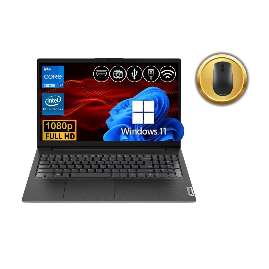 Lenovo V15  i7-13620H 24GB 2TB M.2 SSD 83A100QRTR ATL32 15.6'' FDOS Notebook & Mouse