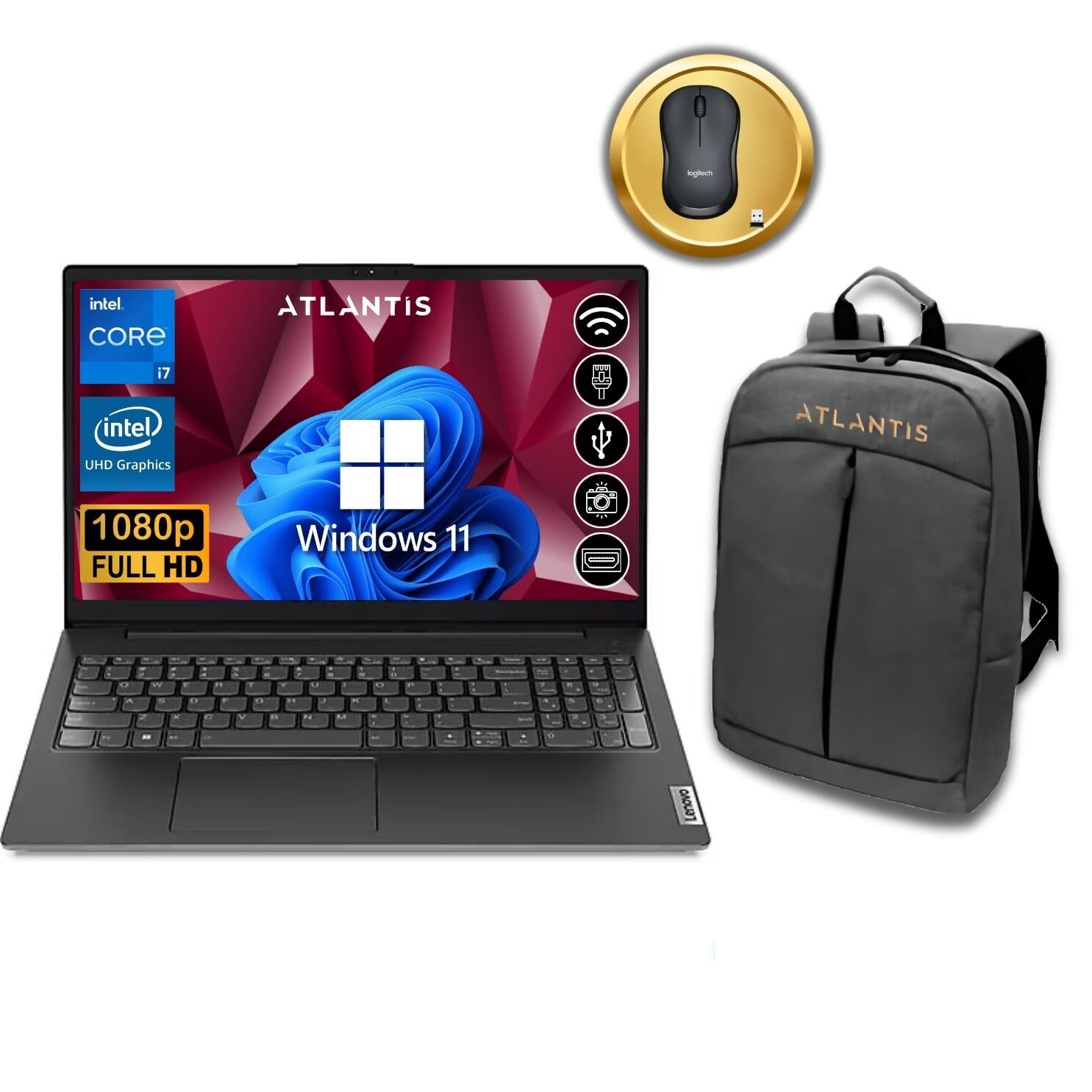Lenovo V15 G3 IAP  i7-1255U 8GB 1TB M.2 SSD 82TT00QPTX ATL34 15.6'' W11Pro Notebook Çanta & Mouse