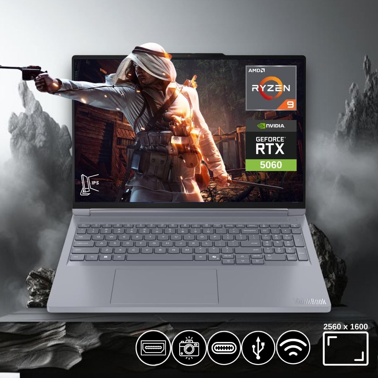 Lenovo Thinkbook G6 Ryzen9 8940HX 64GB 2TB Nvme SSD 8Gb RTX5060 21U00013TX ATL8 16'' Dos Notebook