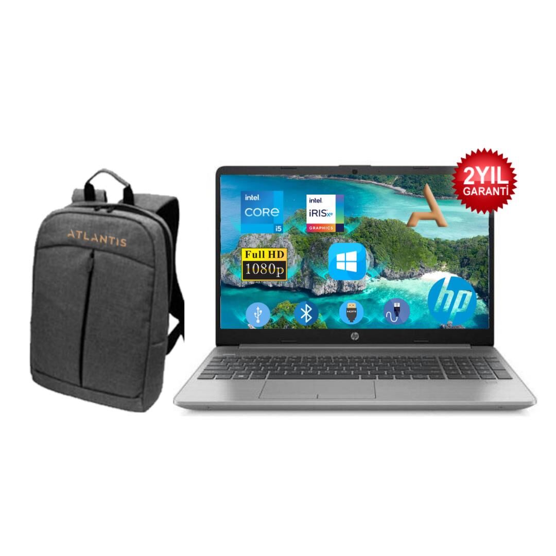 HP 250 G8 i5-1135G7 32GB  256GB SSD 853U8ES136 W10Pro 15.6'' Full HD Taşınabilir Bilgisayar+Çanta