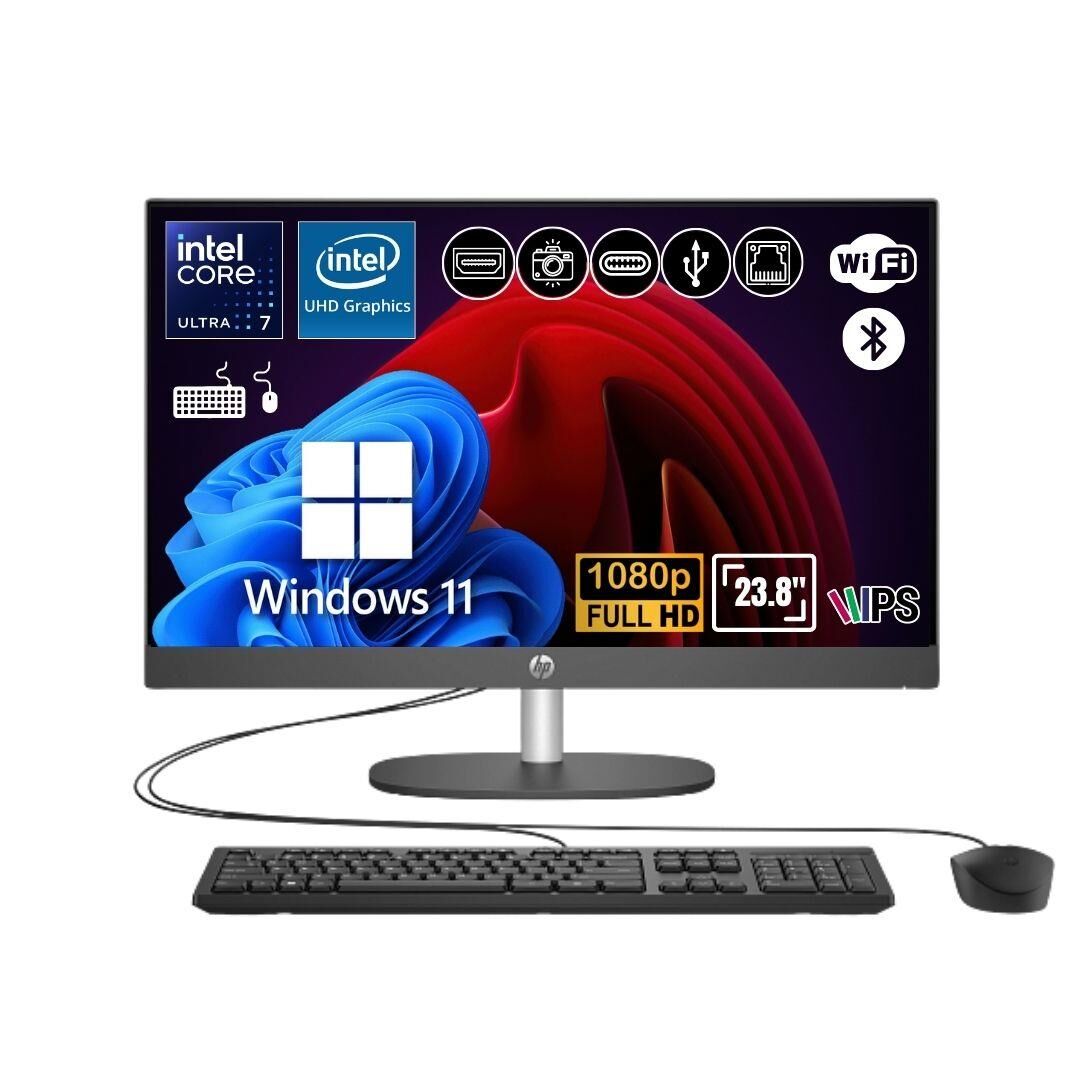 HP ProOne 240 G10 D36C6ET ATL20 Ultra 7 155U 8GB 256GB SSD Win11P 23.8'' Full HD All in One Bilgisayar