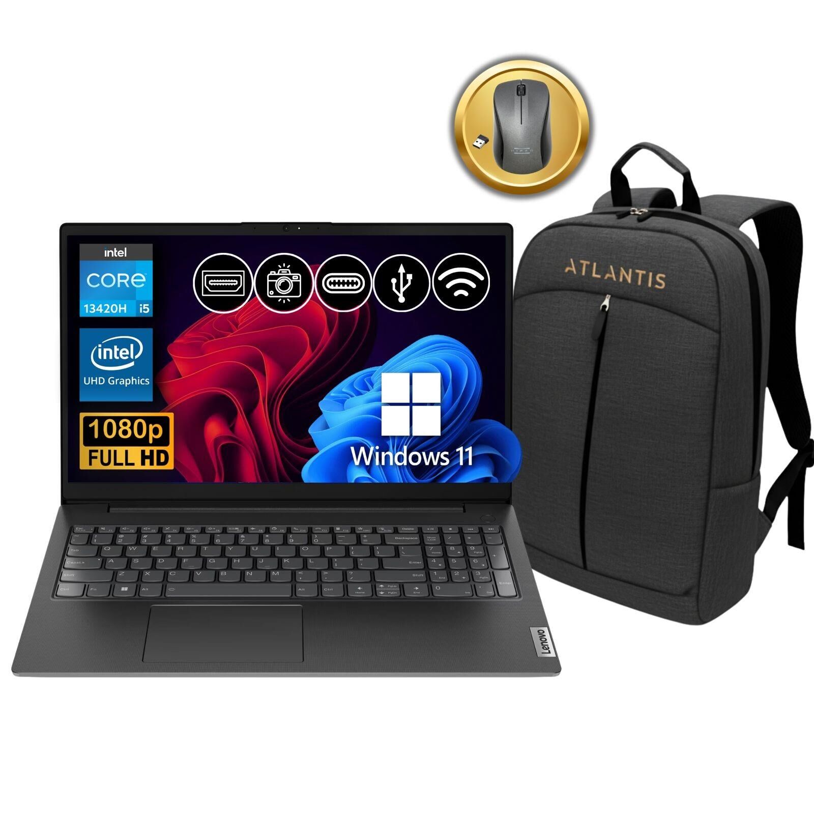 Lenovo V15 G4 IRU i5-13420H 24GB 1TB SSD W11Pro 15.6'' Notebook 83A100NSTX ATL91 + Çanta & Mouse