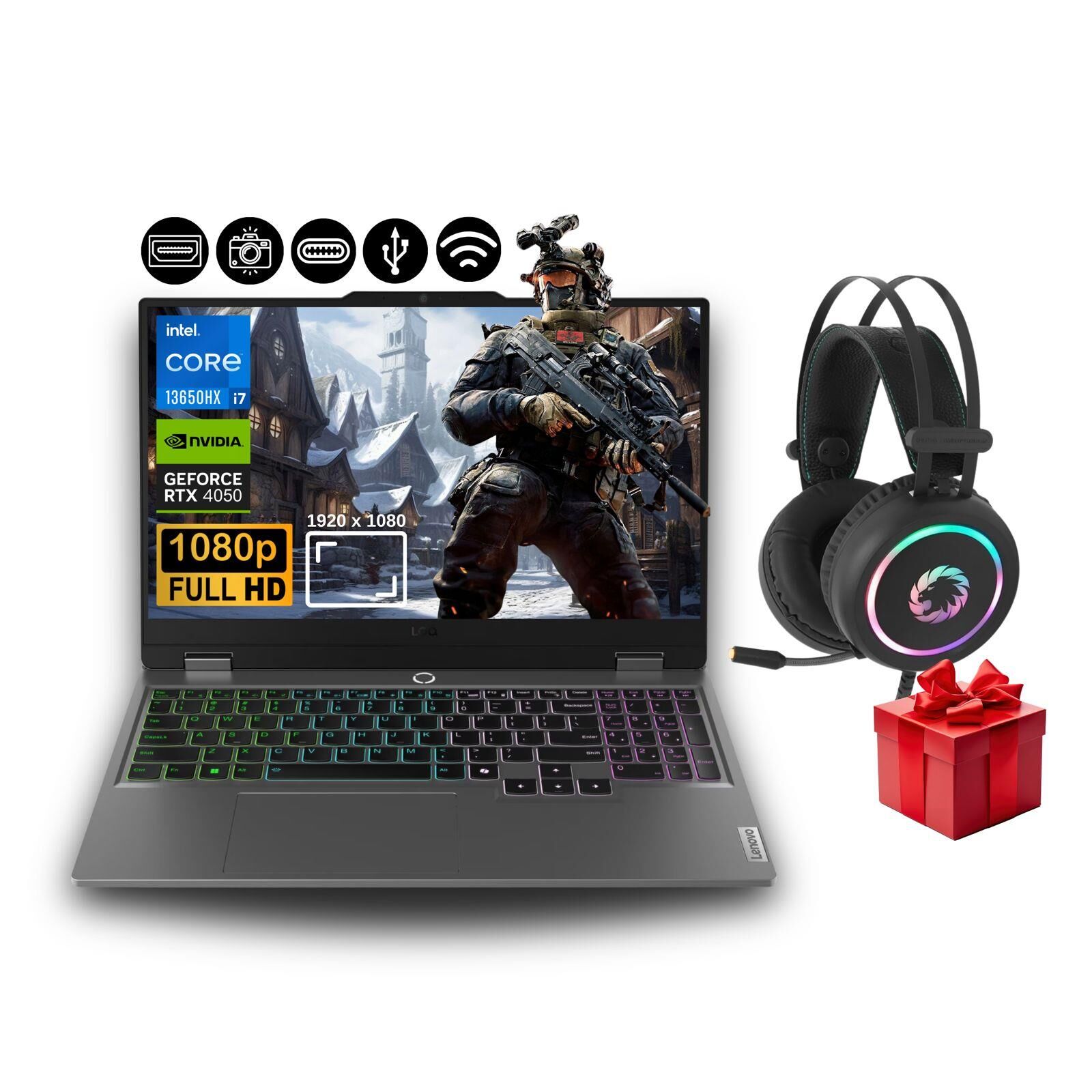 Lenovo LOQ 15IRX9 i7-13650HX | 32GB | 1TB SSD | 6Gb RTX4050 83DV0117TR ATL7 FreeDos 15.6'' Gaming Notebook