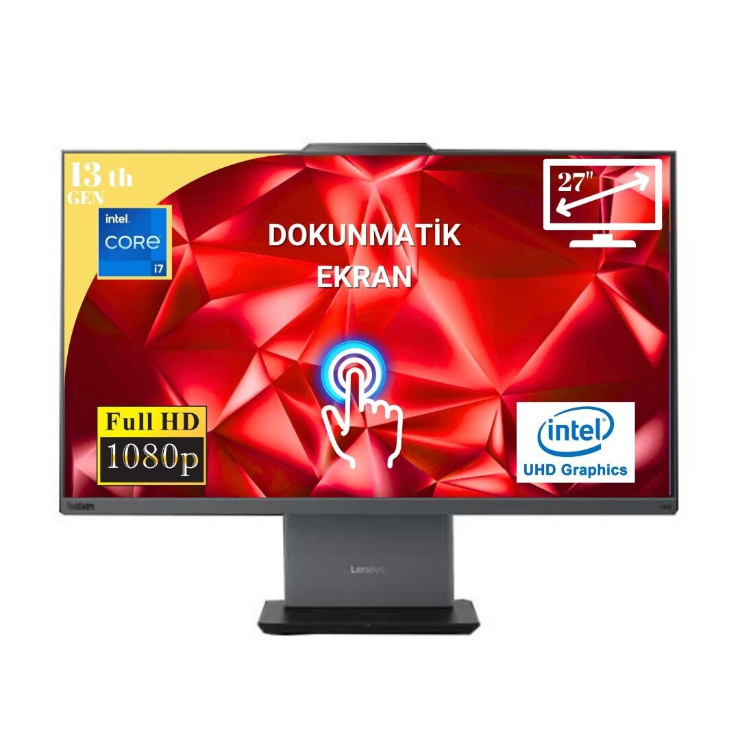 Lenovo Thinkcentre Neo 50A I7 13620H 24GB 2TB M.2 SSD 12SA0013TR ATL8 27'' Dokunmatik Ekran Fdos All In One Bilgisayar