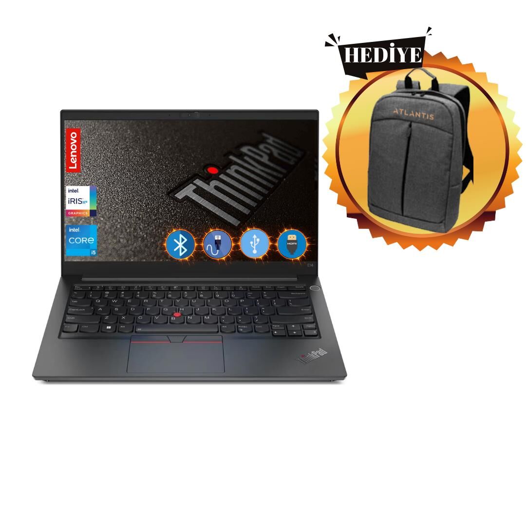 Lenovo Thınkpad E14 Gen4 i5 1235U 16GB 512GB  SSD 21E30083TXA70 14'' Fdos Notebook+ Çanta