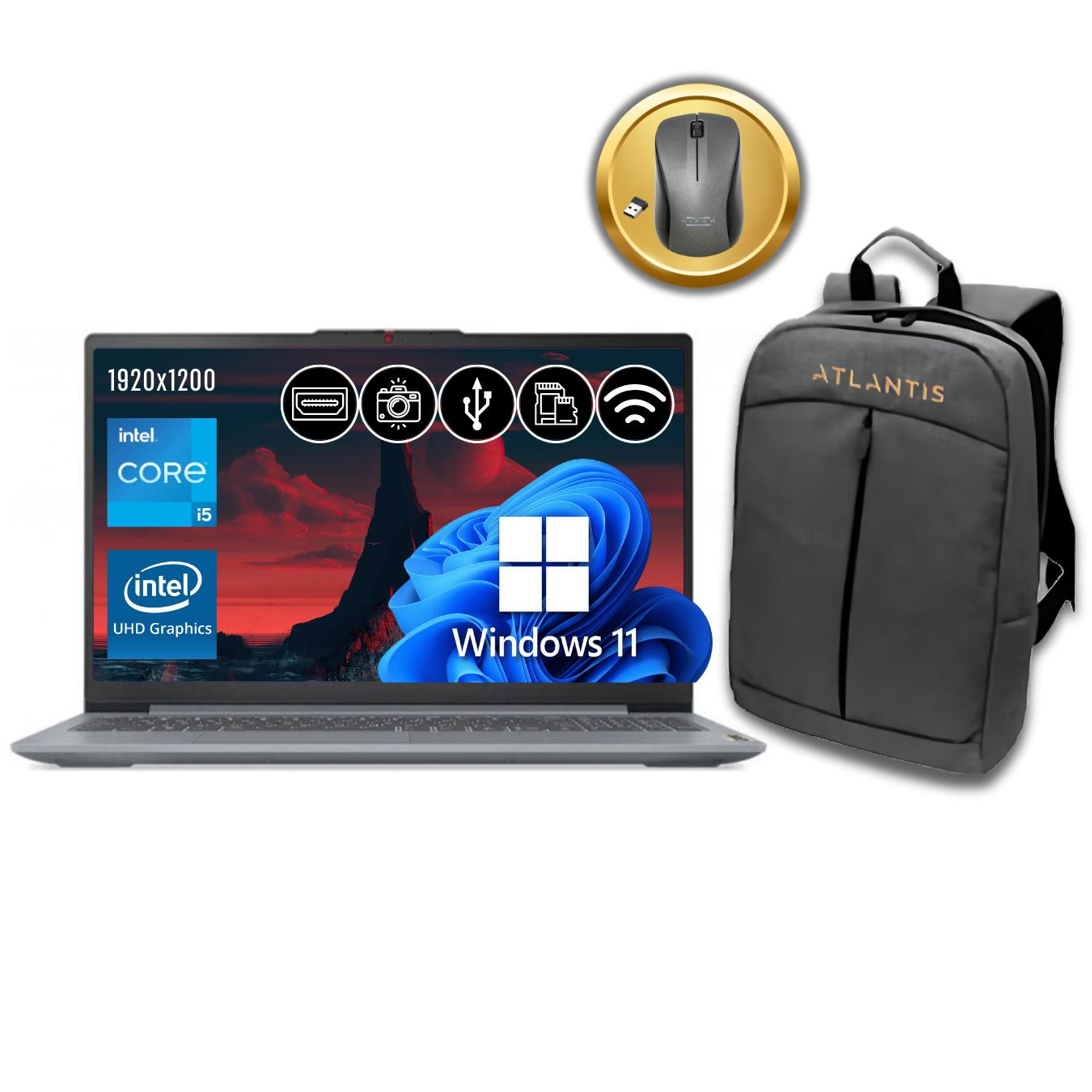 Lenovo Ideapad Slım 3  I5-12450H 8GB 256GB M.2 SSD 83ES0033TR ATL28 16'' W11Pro Notebook+Mouse&Çanta