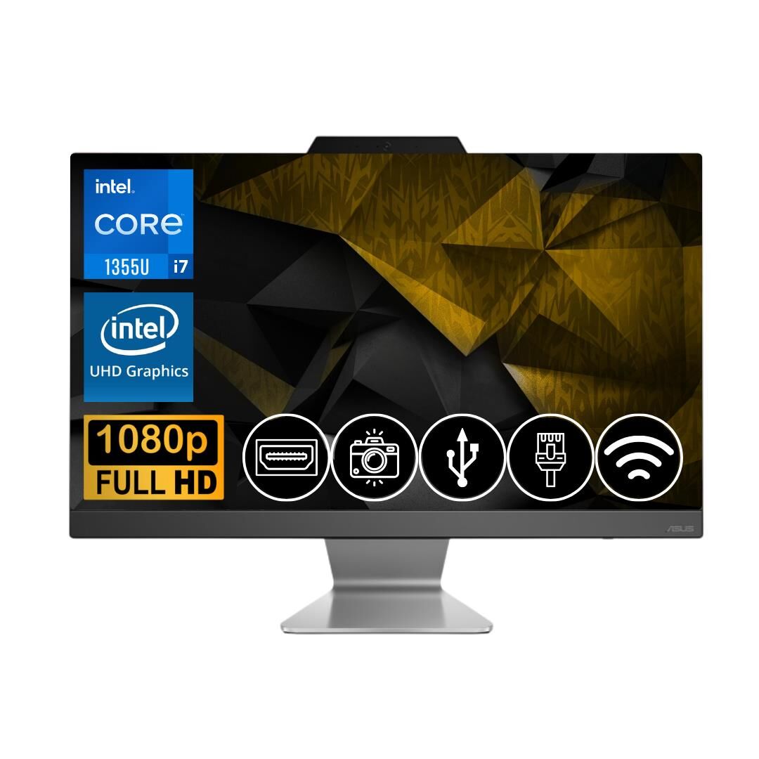 Asus  I7-1355U 32GB DDR5 2TB M.2 SSD 23.8'' IPS Fdos AIO Bilgisayar A3402WBAK-I716512B0D ATL11