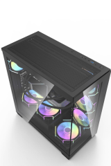 AIGO DS900 Siyah GP-750W 80+ Non-Modular Bronze (4 Adet*DM20 Fan) Argb Mid Tower Boş Oyuncu Kasası