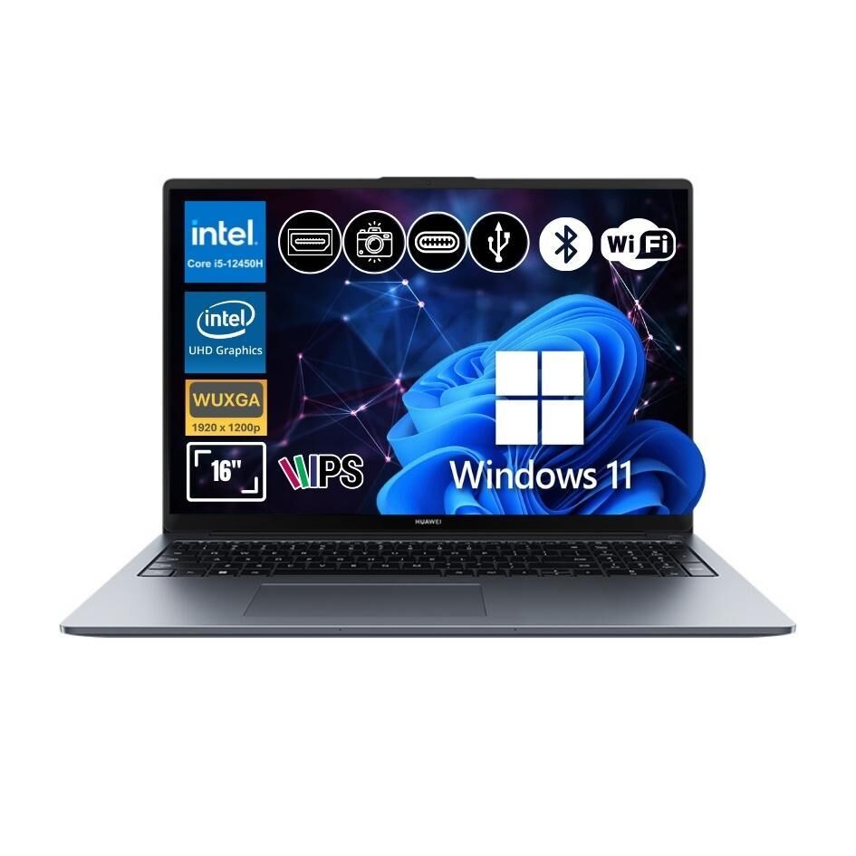 Huawei MateBook D16 2024 i5-12450H 16GB Ram 512GB SSD Win11Pro 15.6'' Notebook MCLF-W5651 ATL13