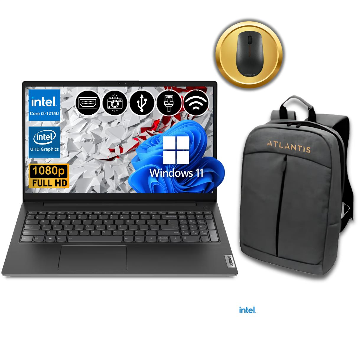 Lenovo V15 i3-1215U 16GB 1TB M.2 SSD 82TT00A0TX ATL42 15.6'' W11Pro Notebook Çanta&Mouse
