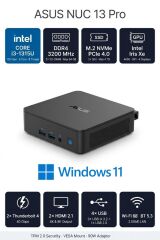 ASUS NUC13 PRO SLIM KIT BAREBONE i3-1315U 12GB RAM 256GB SSD WİN11PRO MINI BİLGİSAYAR NUC13ANKI3 A31