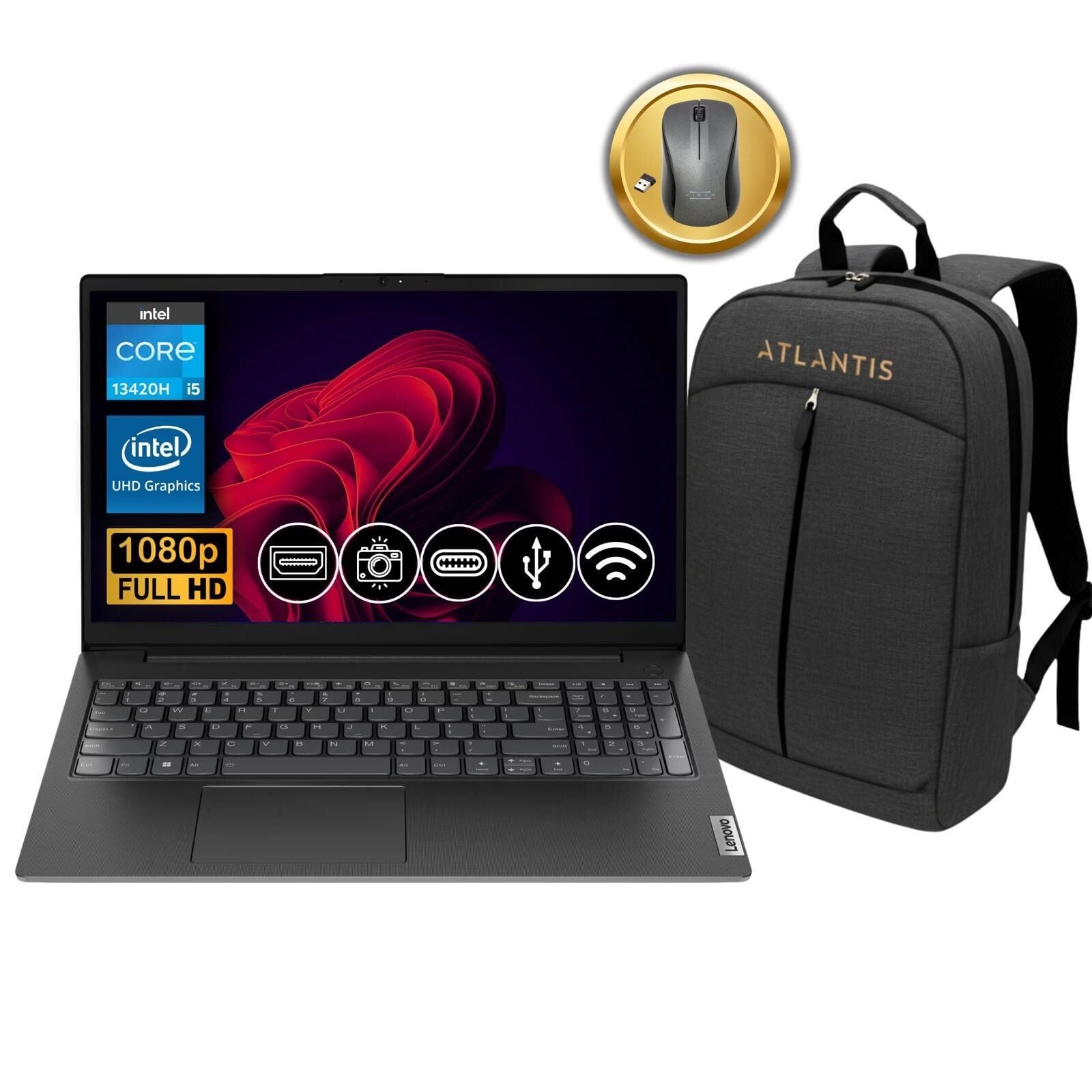 Lenovo V15 G4 IRU i5-13420H 8GB 1TB SSD FreeDos 15.6'' Notebook 83A100NSTX ATL37 + Çanta & Mouse