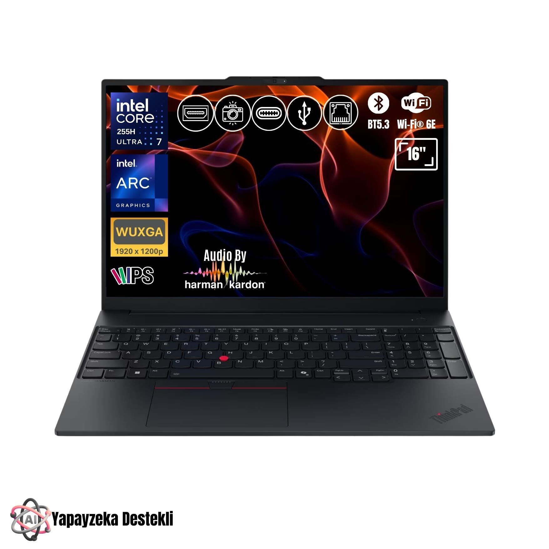 Lenovo Thinkpad E16 G3 21SR006RTX ATL2 Ultra 7-255H 8GB Ram 1TB SSD O/B Arc140T FDos 16'' AI Notebook