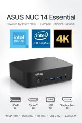 ASUS NUC 14 Essential Barebone Intel N150 4GB DDR5 RAM 512GB SSD FDOS MINI BİLGİSAYAR NUC14MNK150 A2