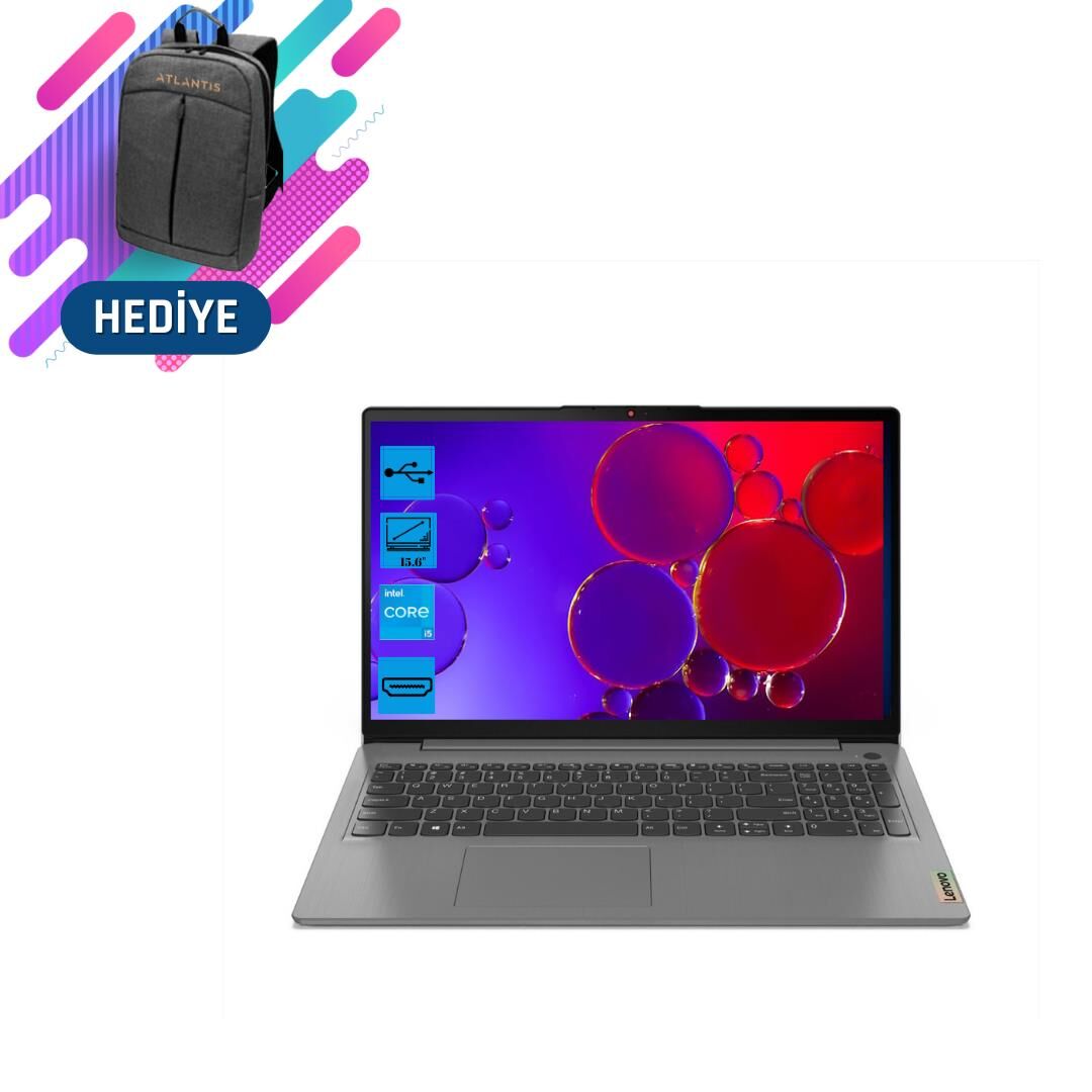 Lenovo Ideapad 3 Intel Core i5 1155G7 16GB 256GB SSD 82H8034ETXZ54 FHD Win10 Pro Taşınabilir Bilgisayar + Çanta
