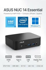 ASUS NUC 14 Essential Barebone Intel N150 16GB DDR5 256GB SSD W11PRO MINI BİLGİSAYAR NUC14MNK150 A21