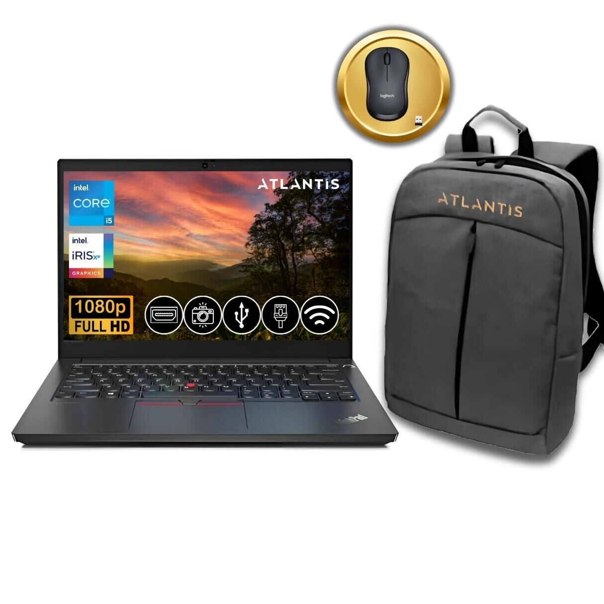 Lenovo ThinkPad E14 i5-1335U  24GB 256GB M.2 SSD 21JK0003TX ATL30  14'' Fdos Notebook Çanta & Mouse