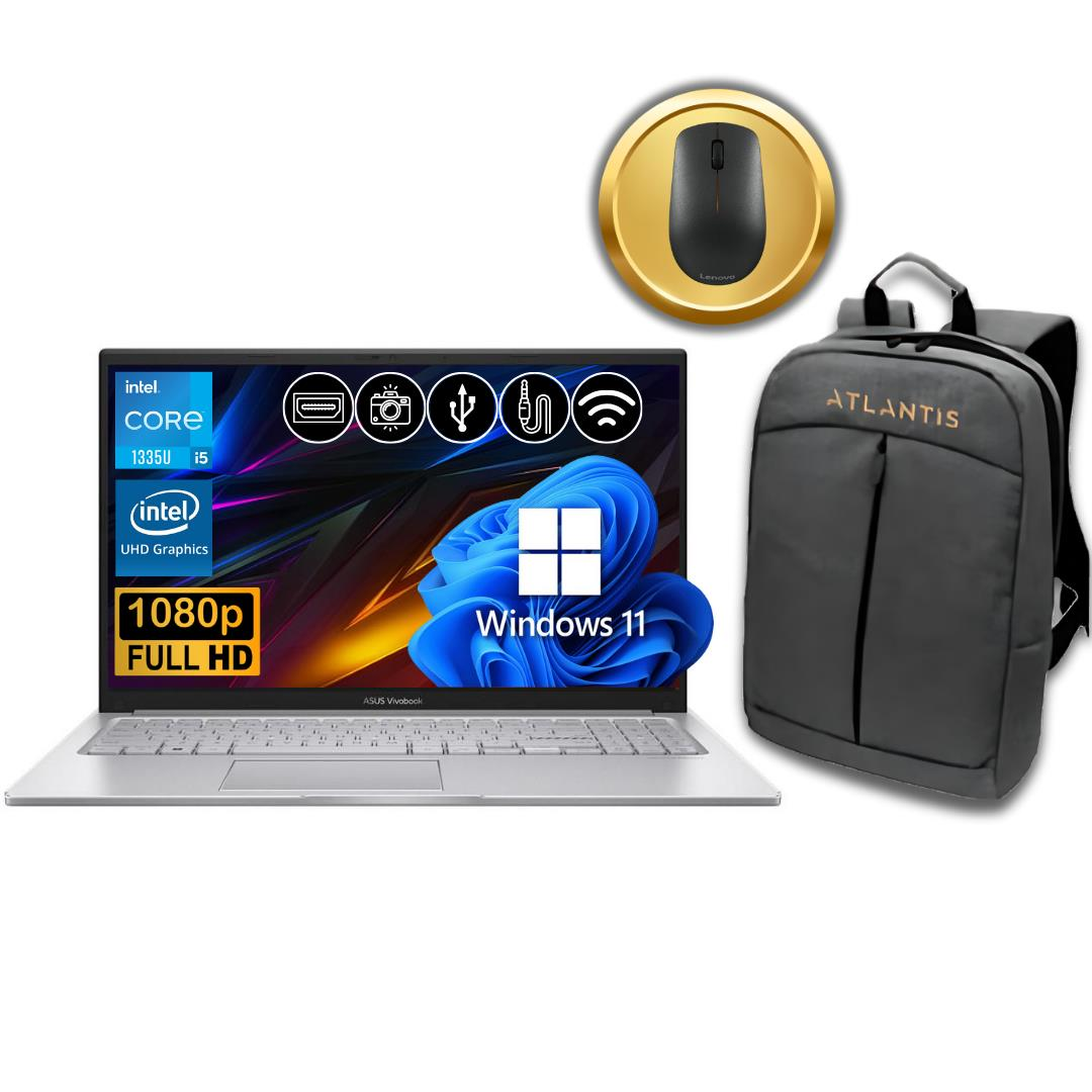 Asus Vivobook I5-1335U 8GB 256GB M.2 SSD X1504VA-NJ1424  ATL64 15.6'' W11Pro Notebook &Çanta+Mouse