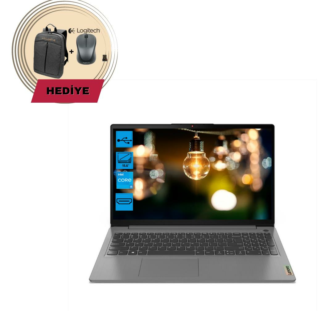 Lenovo Ideapad 3 Intel Core i5 1155G7 8GB 512GB SSD 82H8034ETXZ96 FHD Win11 Pro Taşınabilir Bilgisayar + Çanta & Mouse