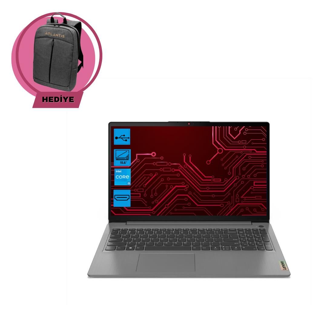 Lenovo Ideapad 3 Intel Core i5 1155G7 24GB 1TB SSD 82H8034ETXZ95 FHD Win11 Pro Taşınabilir Bilgisayar + Çanta