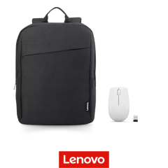 Lenovo B210 GX40Q17225 Siyah 15.6'' Laptop Sırt Çantası &Lenovo 300 GY51L15677 Optik Kablosuz Beyaz Mouse