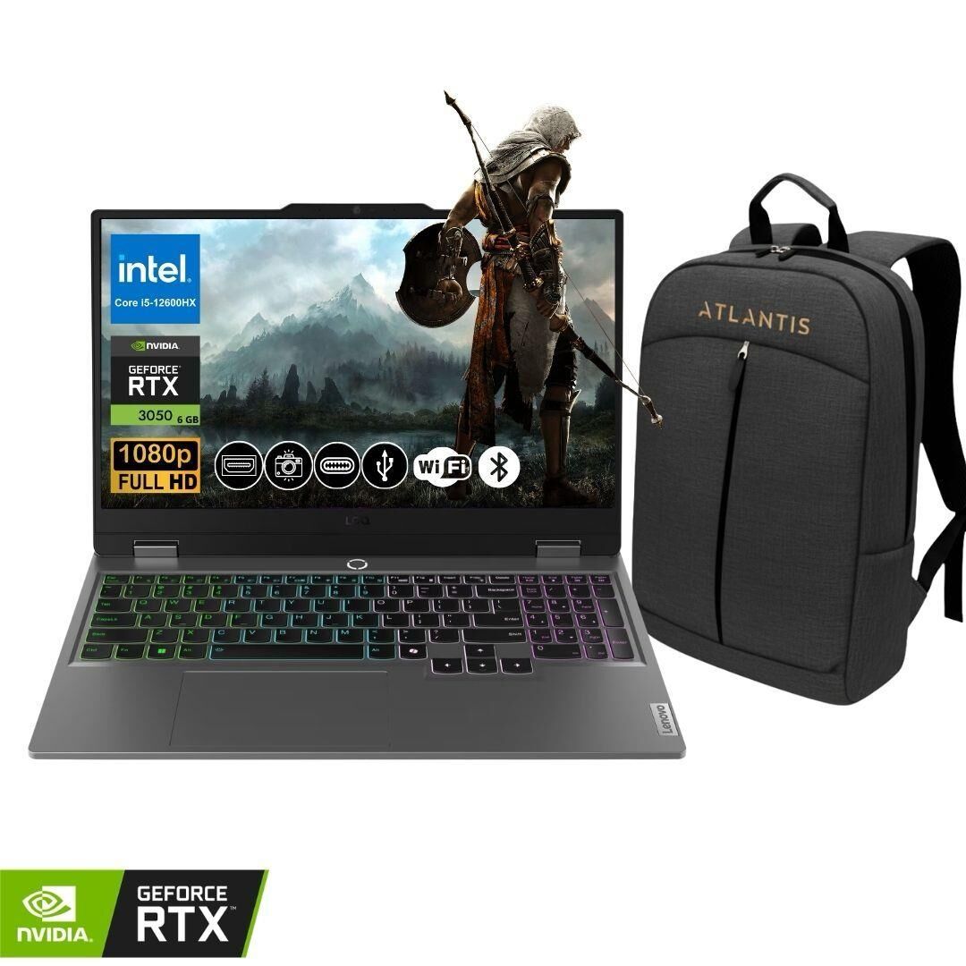 Lenovo LOQ Gaming Notebook i5-12600HX 24GB RAM 512GB SSD RTX3050 6GB 15.6'' FHD 144Hz IPS FreeDOS 83GS00P8TR ATL69 +Çanta