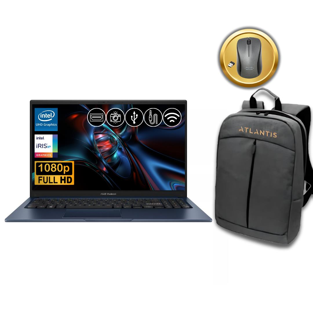 Asus Vivobook 15  i5-1334U 24GB 2TB M.2 SSD X1504VA-NJ2405 ATL74 15.6'' Fdos Notebook +Çanta&Mouse