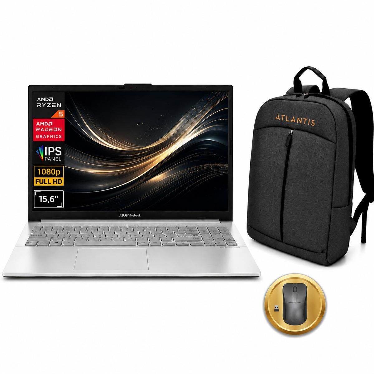 Asus Vivobook 15 Ryzen 5 7520U 8GB 1TB SSD 15.6'' FreeDOS E1504FA-BQ4463 A10 Notebook + Çanta + Mouse
