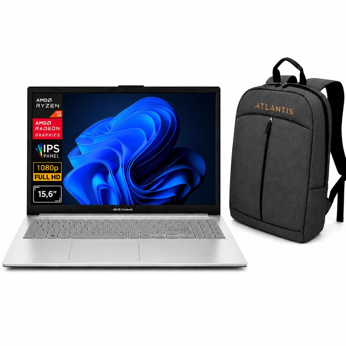 Asus Vivobook Go 15 Ryzen 5 7520U 8GB 1TB SSD 15.6'' FHD Win11Pro E1504FA-BQ4463 A16 Notebook + Çanta