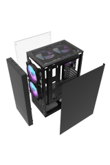 AIGO A290 ATX - SİYAH  RENK - A290 ATX (3 ADET*CL6 FANS) X PSUSUZ