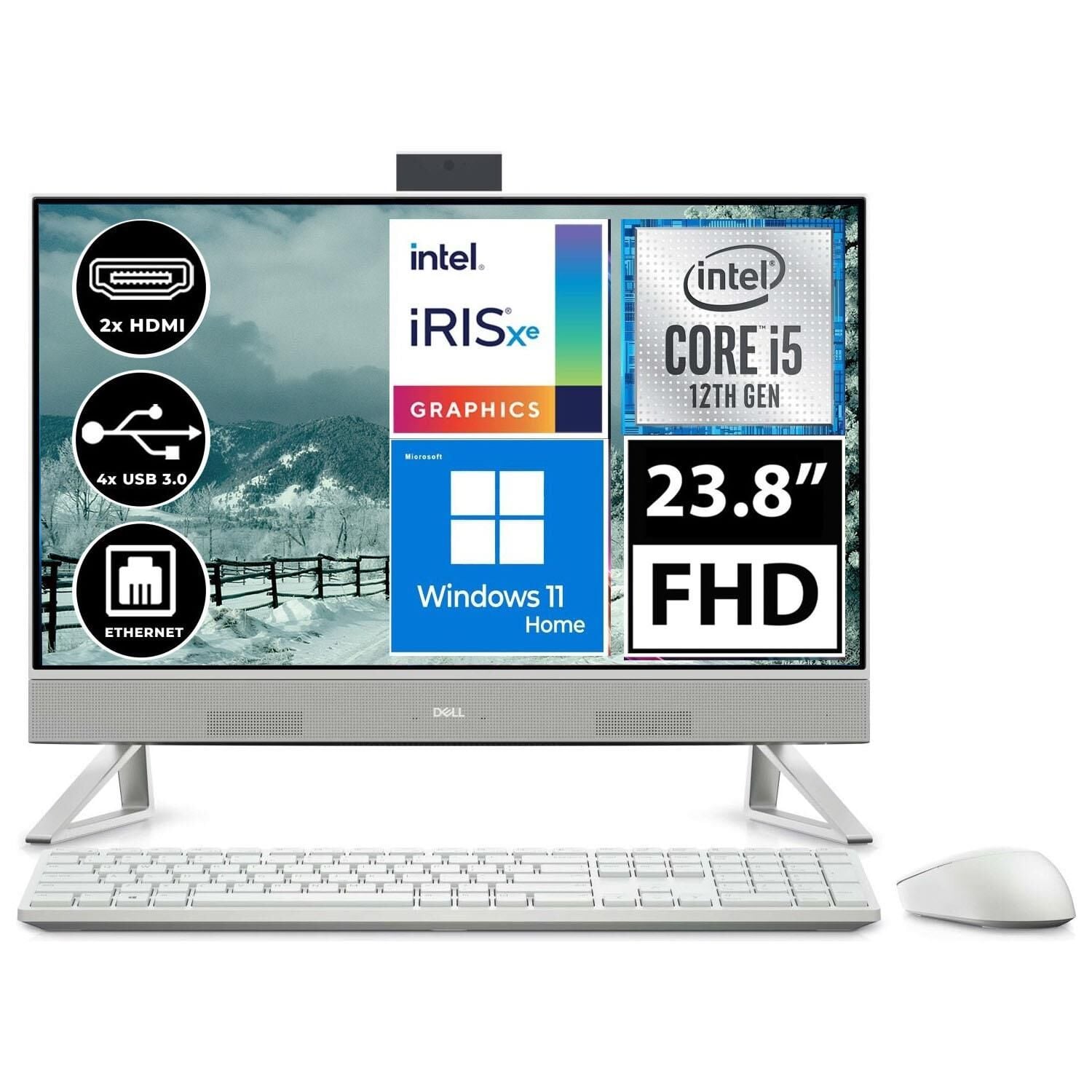 Dell Inspiron 5410 I5410AIO1300Z8 I5-1235U 8GB 512GB SSD 23.8'' Fullhd Windows 11 Home AIO