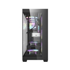 AIGO DS900 AT-750W 80+ Bronze USB3.0 Type-C 4×12CM Fan Temperli Cam Siyah ATX Kasa