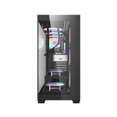AIGO DS900 AT-750W 80+ Bronze USB3.0 Type-C 4×12CM Fan Temperli Cam Siyah ATX Kasa