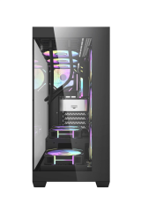 AIGO DS900 AT-750W 80+ Bronze USB3.0 Type-C 4×12CM Fan Temperli Cam Siyah ATX Kasa