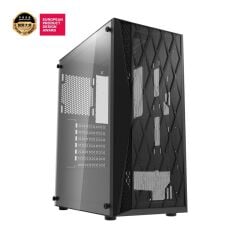 AIGO DK352 AT-650W 80+ Bronze USB3.0 4×12CM Fan Temperli Cam Siyah E-ATX Kasa