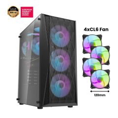 AIGO DK352 AT-650W 80+ Bronze USB3.0 4×12CM Fan Temperli Cam Siyah E-ATX Kasa