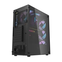 AIGO DK352 AT-650W 80+ Bronze USB3.0 4×12CM Fan Temperli Cam Siyah E-ATX Kasa